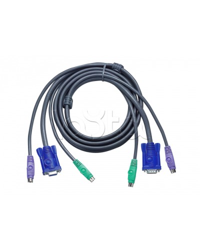 КВМ-кабель тонкий с интерфейсами PS/2, VGA (1.2м) ATEN 2L-5001P/C в Перми Видеоусилители, Модуляторы, Делители Pintop.ru