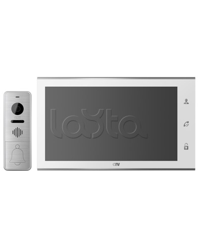 Комплектвидеодомофона CTV-DP4105AHD (белый) в Перми Комплекты домофонов Pintop.ru