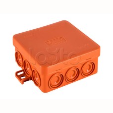 JBL085 Коробка огн. E110, о/п 85х85х38мм, без галогена, 12 вых., IP55, 5P, (0,15-2,5 мм2), цвет оранж. Экопласт (43165HF)